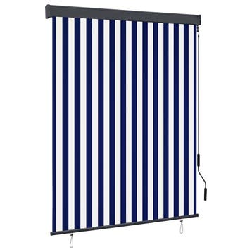 vidaXL Rolgordijn voor buiten 140x250 cm blauw en wit, Verzenden, Nieuw, Blauw