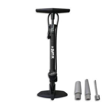 Lynx voetpomp met manometer – donkergrijs, Fietsen en Brommers, Fietsaccessoires | Fietspompen, Verzenden, Drukmeter, Nieuw