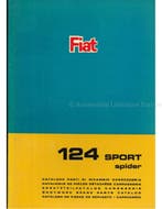 1966 FIAT 124 SPORT SPIDER CARROSSERIE ONDERDELENHANDBOEK, Auto diversen, Handleidingen en Instructieboekjes