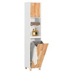 Hoge Badkamerkast met Waszak – Witte Opbergkast 170 cm, Verzenden, Nieuw