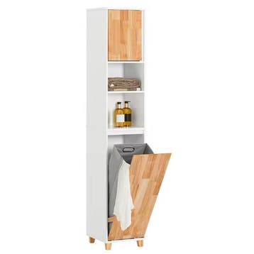 Hoge Badkamerkast met Waszak – Witte Opbergkast 170 cm, Verzenden, Nieuw