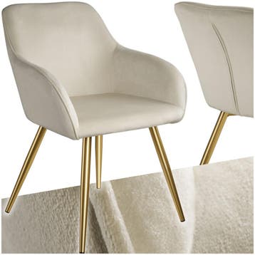 Eetkamerstoel Marilyn fluweellook, gouden poten, Huis en Inrichting, Stoelen, Verzenden, Nieuw