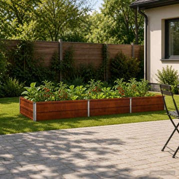 vidaXL Verhoogd Tuinbed Roestig 240 x 80 x 24 cm corton, Minder dan 30 cm, Verzenden, Nieuw, Metaal
