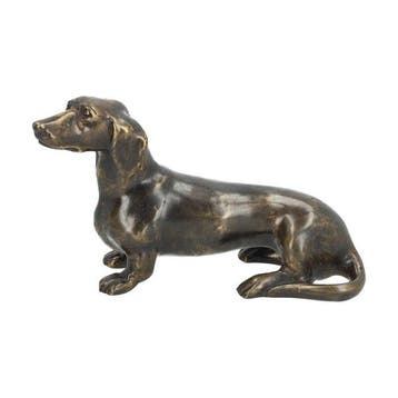 Beeldje - Teckel dog - Brons