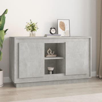 vidaXL Dressoir 102x35x60 cm bewerkt hout betongrijs, Huis en Inrichting, Kasten | Dressoirs, 100 tot 150 cm, Verzenden, Nieuw
