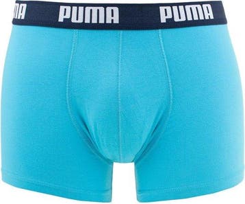 Puma - S - Basic Boxershort Aqua/Blue 2-pack, Verzenden