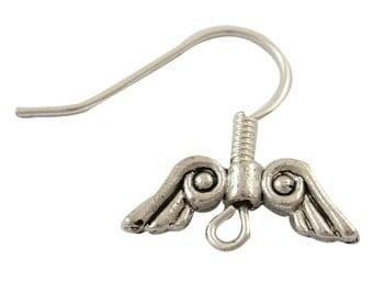4 x Metalen oorbellen haakjes met engelen vleugels 18 x 2..., Hobby en Vrije tijd, Kralen en Sieraden maken, Ophalen of Verzenden