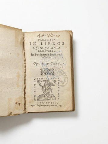 I. Cujas - Paratitla in libros Quinquaginta Digestorum -