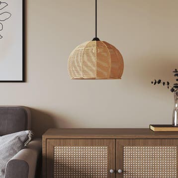 vidaXL Plafondlampenkap Ø36x26 cm ijzer en papier, Verzenden, Nieuw, Bruin