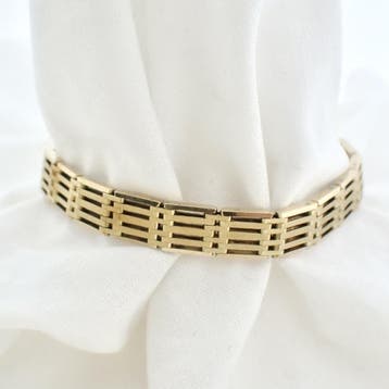 Gouden heren fantasie schakelarmband., Sieraden, Tassen en Uiterlijk, Armbanden, Ophalen of Verzenden, Gebruikt, Goud, Goud