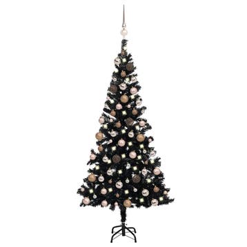 vidaXL Kunstkerstboom met verlichting en kerstballen 180 cm, Verzenden, Nieuw