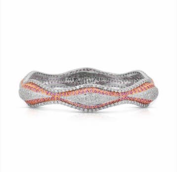 Armband - 18 karaat Witgoud, Roségoud - 16.68ct. tw. Saffier