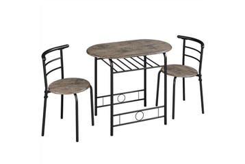 2dekans | Yaheetech Bistroset 3-delig - Tafel 80 x 53 x 74,5, Huis en Inrichting, Ophalen of Verzenden, Zo goed als nieuw, Zwart