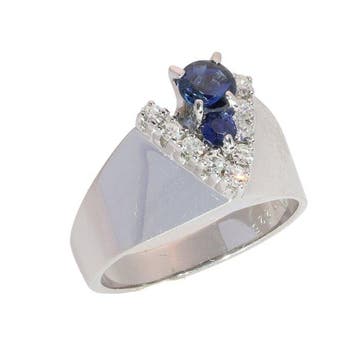 Ring - 18 karaat Witgoud - Diamant - Vintage NOS 1970, Nieuw