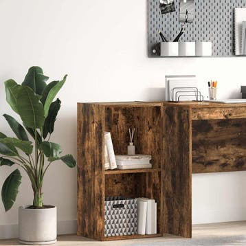 vidaXL Boekenkast 40x30x77 cm bewerkt hout gerookt, Huis en Inrichting, Minder dan 50 cm, Verzenden, Nieuw, Minder dan 100 cm