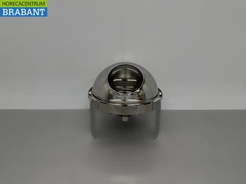 HCB Ronde Chafing Dish Rolltop RVS – Kijkglas – 6 liter –, Ophalen of Verzenden, Nieuw in verpakking