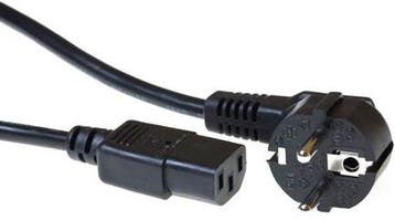 ACT Netsnoer CEE 7/7 male (haaks) - C13 zwart 3 m AK5124, Verzenden, Nieuw