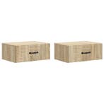 vidaXL Wandbeugel Bedkast 2 pcs Sonoma Eiken 49 x 34,5 x 20, Minder dan 45 cm, Verzenden, Nieuw, Minder dan 55 cm
