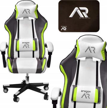 Ergo Stoel Wit-Grijs-Limoen | 120kg | Laatste Stuks!, Huis en Inrichting, Stoelen, Wit, Ergonomisch, Nieuw, Leer