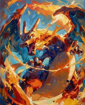 Naro - Canvas [L] - Charizards Blazing Inferno, Nieuw