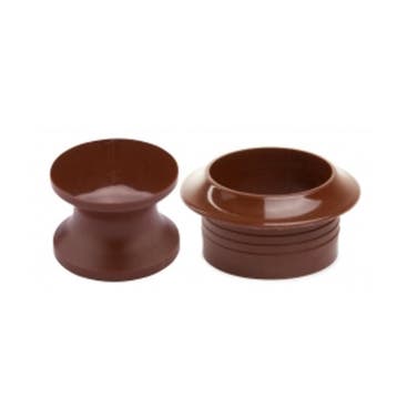 Knop+Ring Pushlock Bruin 2st., Ophalen of Verzenden, Nieuw