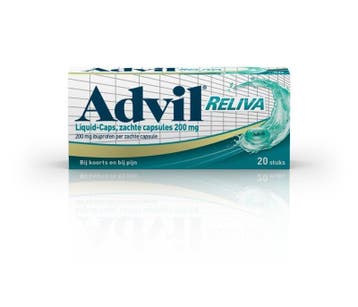 Advil reliva liquid capsule 200mg UAD - 20 capsules, Verzenden, Nieuw