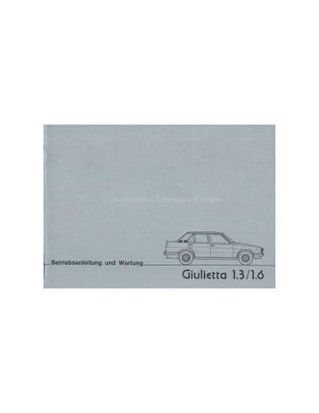1978 ALFA ROMEO GIULIETTA INSTRUCTIEBOEKJE DUITS, Auto diversen, Handleidingen en Instructieboekjes