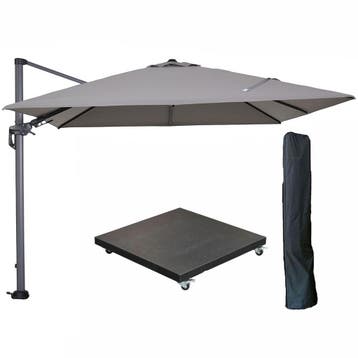 Garden Impressions Hawaii zweefparasol 300x300 cm carbon, Verzenden, Nieuw