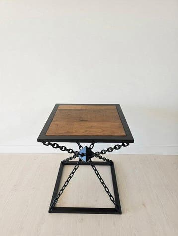 Pezzo unico - Stefano B. - Middentafel - Staal, Teak -, Antiek en Kunst