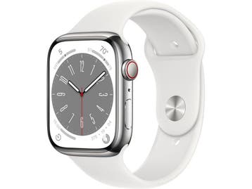 Apple Watch Series 8 - 4G - 45mm - ECG - Zilver, Verzenden, Zo goed als nieuw, Apple