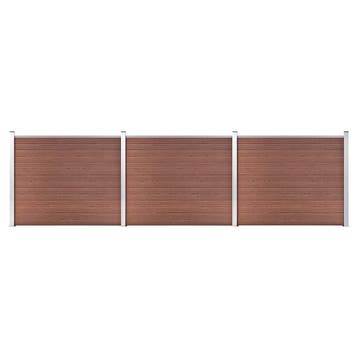 vidaXL Schuttingpanelenset 526x146 cm HKC bruin, Verzenden, Nieuw, Hout