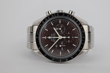 Horloge Omega Speedmaster Borwn dail 10/2010 watch + cards, Staal, Staal, Polshorloge, Ophalen of Verzenden