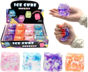 Slow Rise Glitter Ice Cube Kubus - Zachte Squishy met, Verzenden, Nieuw