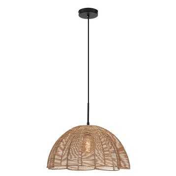 Rotan hanglamp bruin, Heather, Ophalen of Verzenden, Nieuw, Metaal, Japandi