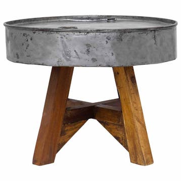 vidaXL Salontafel 60x45 cm gemengd gerecycled hout zilver, Minder dan 50 cm, 50 tot 100 cm, Verzenden, Nieuw