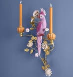 WERNS - Kaars wandlamp - XL 55 cm, handbeschilderde papegaai, Antiek en Kunst