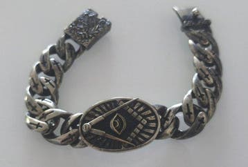 Zonder minimumprijs - Armband Zilver - Vrijmetselaar, Nieuw