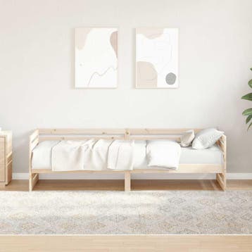 vidaXL Dagbed zonder matras 80x200 cm massief grenenhout, Eenpersoons, Bruin, Verzenden, Nieuw