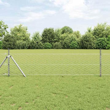 vidaXL zeshoekig gaashek met grondbevestiging 10 x 0,4 m, Verzenden, Nieuw, IJzer