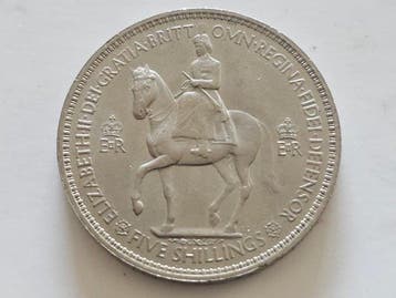 Verenigd Koninkrijk. Isabel II. 5 Shillings 1953 (Zonder