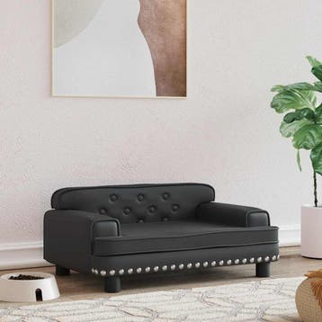 vidaXL Hondenmand 70x45x30 cm kunstleer zwart, Dieren en Toebehoren, Verzenden, Nieuw