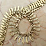 Gouden Cleopatra collier (Ketting), Sieraden, Tassen en Uiterlijk, Kettingen, Ophalen of Verzenden, Gebruikt, Overige kleuren