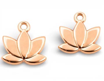1 x DQ metaal hanger lotus bloem 10 x 11 mm – oogje 1,5 m., Ophalen of Verzenden, Nieuw, Kraal