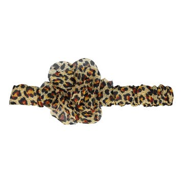 Haarband Bloem - Panterprint – Zwart bruin, Nieuw