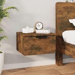 vidaXL Nachtkastje wandgemonteerd 34x30x20 cm gerookt, Huis en Inrichting, Slaapkamer | Nachtkastjes, Minder dan 45 cm, Verzenden