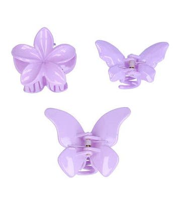 Haarspeld Haarklemmen 4 cm – Bloemvorm & Vlindervorm – Paars, Nieuw