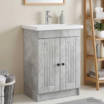 vidaXL Badkamer onder wastafel kast Betongrijs 78,5 x 37,5 x, Verzenden, Nieuw