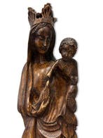 Beeldje, Vierge à lenfant à l’oiseau - 42 cm - Hars, Antiek en Kunst