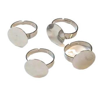 1 x Verstelbare basis ring – platinumkleur, Ø ca. 17 mm e, Ophalen of Verzenden, Nieuw, Overige typen