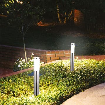 LED Tuinverlichting - Buitenlamp - Staand - RVS - E27 - Rond, Staande lamp, Nieuw, Ophalen of Verzenden, Rvs